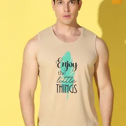 WOOSTRO Pack Of 2 Printed Combed Cotton Gym Vests VWS26(ENJOY RUST)(BKLN MUSTARD)-29