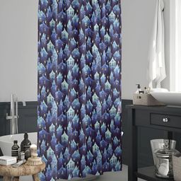 ArtzFolio Blue Abstract Printed Waterproof Shower Curtain-22