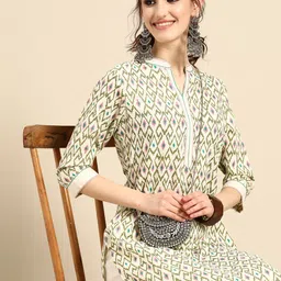 Sangria Printed Regular Thread Work Pure Cotton Kurta with Trousers-picture-32
