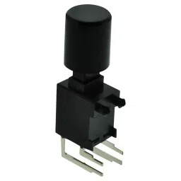 E-SWITCH PUSH BUTTON SW, R/A, DPST, 3A, 30V, THT, PB400EEQR1BLK.-15