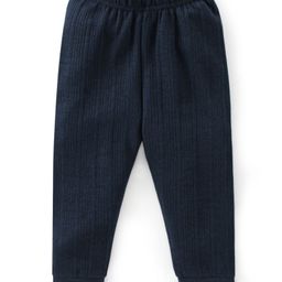 Babyhug Cotton Blend Full Length Thermal Legging Solid Colour - Dark Navy Blue-image-13