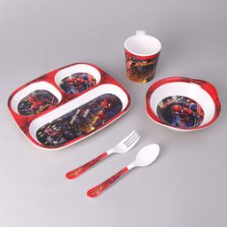 Servewell Spiderman Print Feeding Set Pack of 5 - Red-10