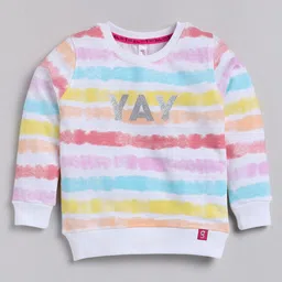 giniekids Full Sleeves Heart & Yay Text Printed Sweatshirt - Multi Colour-picture-1