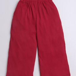 Aww Hunnie Cotton Lurex Ribbed Pajama - Maroon-image-49
