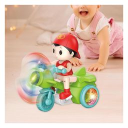Sanjary Battery Operated Cool Tricycle Rotatable Push Pull Stunt Cycling Toys - Exquisite Stunt Performance Vehicle Fun For Kids -Color & Design May Vary-image-2