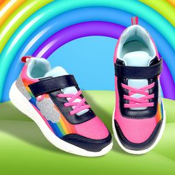 KazarMax Shimmer & Rainbow Detailed  Shoes - Pink-image-81