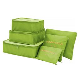 Awestuffs Set of 6 Travel Luggage Organizer Packing Cubes, Laundry Bags & Digital Pouch, Luggage Compression Pouches-1