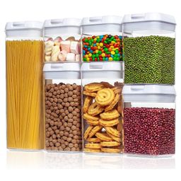 TEX-RO Polypropylene Premium Storage & Container Set Airtight Food Storage Jars Organizers For Pantry Kitchen Storage Box 500 ml Set Of 4 - White-13