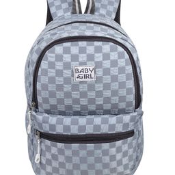 Baby Girl Checkered Backpack for School & TravelStylish Lightweight BagColor Grey- 16.5 Inch-image-120