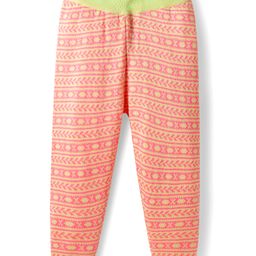 Babyhug Knit Full Length Printed Woollen Pant - Pink-picture-9