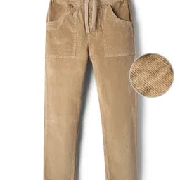 Pine Kids Velvet Woven Full Length Solid Color Trouser - Tan-picture-40