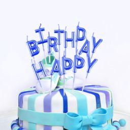 Funcart Mettalic Happy Birthday Cake Topper Candle - Blue-image-22