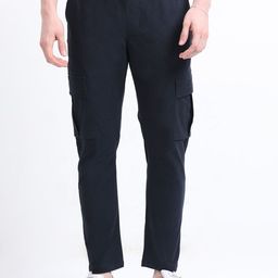 SWISS HORN Men Cotton Stretchable Cargo Track Pants-image-32