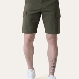 PERCH Men Twill Cotton Olive Green Solid Shorts-image-40