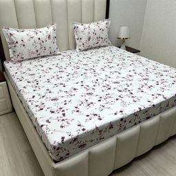 Pure Decor Velar Fur Sib White Printed Pure Cotton 220TC King Bedsheet Set-2.74 m x 2.74 m-image-86