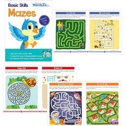 pegasus Set of 6 Basic Skills Workbooks for Kids covering Colouring, Cutting, Mazes, Patterns, Sorting and Tracing image 3