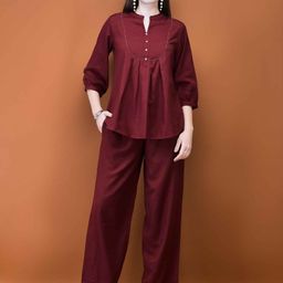 Shree Mandarin Collar Neck Tunic With Trousers Co-Ords-image-25