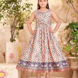 Sangria Girls Printed Gown-picture-53