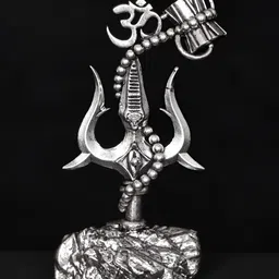 Exotic India Silver-Toned Trishul Idol Showpiece-image-28