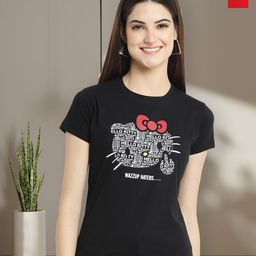 Dreambe Women Pack of 2 Typography Printed Round Neck Cotton Regular Fit T-shirts-picture-24