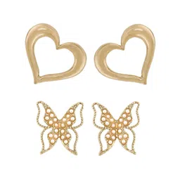 DressBerry Set Of 2 Gold-Plated Heart Shaped Studs image 4