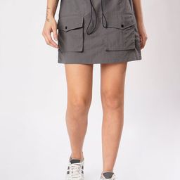 The Roadster Lifestyle Co Crushed A-Line Mini Skirt-image-46