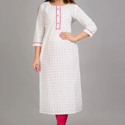 Women Printed Pure Cotton Straight Kurta-image-51