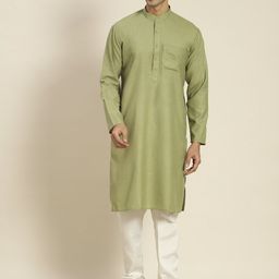 SOJANYA Men Green Solid Kurta-picture-29