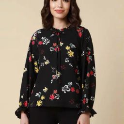 Allen Solly Black Floral Print Top-image-56