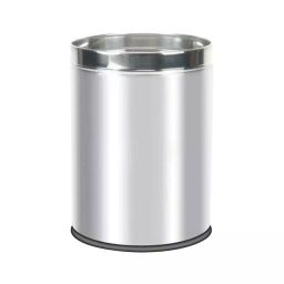 Grassland Open Top Dustbin Stainless Steel Silver 18x32 Inch Free Size, GSS1070-25