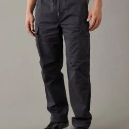 American Eagle Grey Blended Regular fit Solid Cargos-picture-26