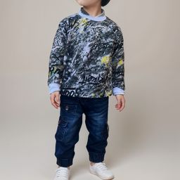 BAESD Boys Mildly Distressed Light Fade Stretchable Jeans-40