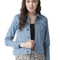 Style Quotient Women Light Wash Denim Smart Casual Jacket-picture-32