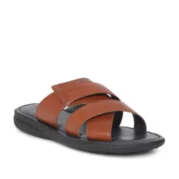 Gabicci Men's Rich Tan Cross Strap Sandals-picture-36