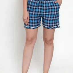 Secret Wish Blue & Black Checks Shorts-image-56