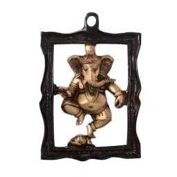 eCraftIndia Ganesha in Frame Brass Wall Hanging-35