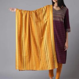 Aurelia Mustard Cotton Printed Dupatta-image-74