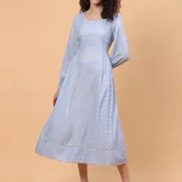 Rangriti Blue Zari Work A-Line Dress-picture-30