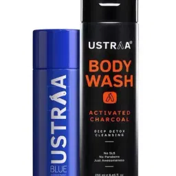 Ustraa Blue Deodorant & Activated Charcoal Body Wash-32
