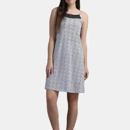 N-Gal White Printed Night Dress-picture-44