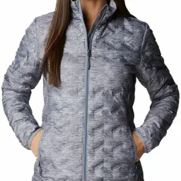 Columbia Grey Full Sleeve Delta Ridge Down Puffer Jacket-image-5