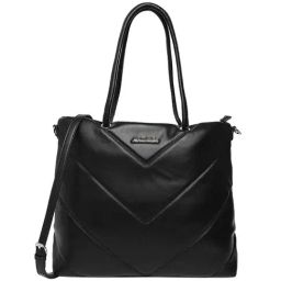 Marina Galanti Black Quilted Medium Tote Handbag-image-36