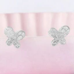 Mia by Tanishq Whimsical Wings Silver Stud Earrings for Women-image-94