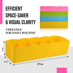 Kuber Industries Pink & Yellow 3 Pieces Regular Drawer Organisers image 2