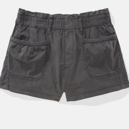 American Eagle Grey Cotton Solid Shorts-image-101