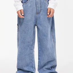 LULU & SKY Unisex Kids Straight Fit Low Distress Jeans-picture-49