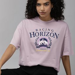 Roadster Printed Drop-Shoulder Sleeves Boxy T-shirt-image-91