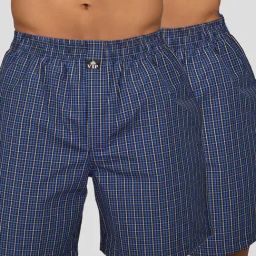 VIP Blue Relaxed Fit Check Boxers - Pack of 2-image-91