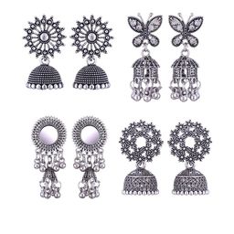 Sangria Set Of 4 Peacock Shaped Jhumkas Earrings-3