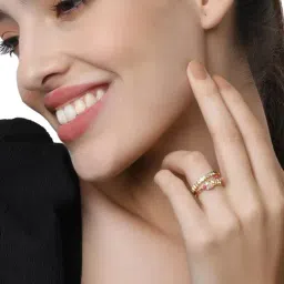 Accessorize London Shell Multicolor Casual Ring - Set of 2 image 2